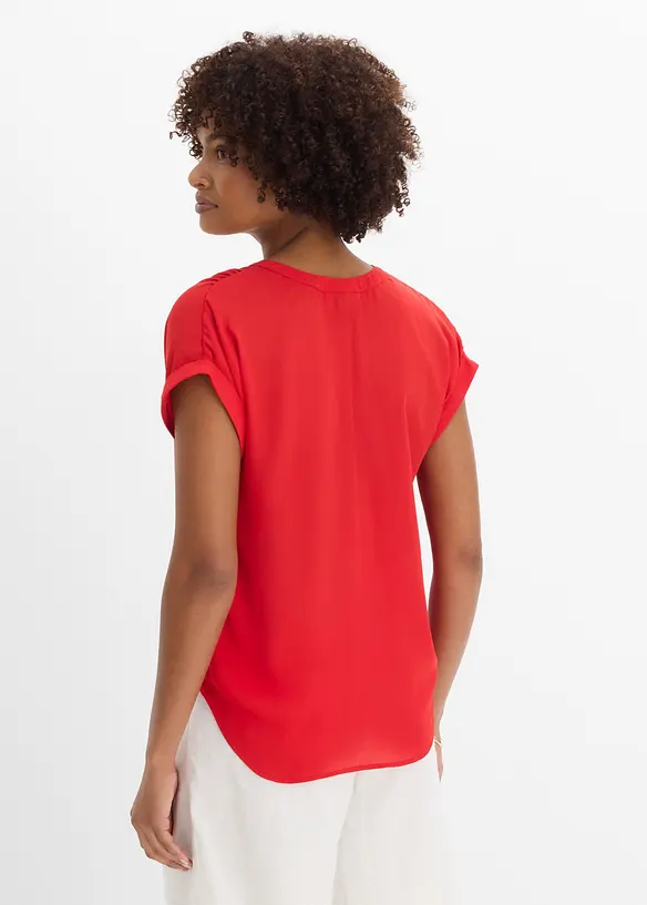 Tunikabluse Georgette in rot von hinten (im Anschnitt) - bonprix