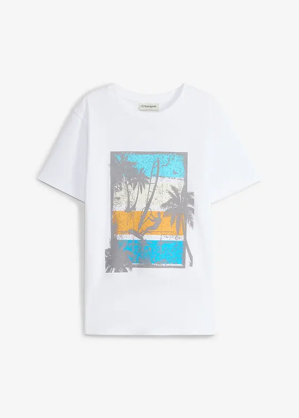 T-Shirt aus reiner Bio Baumwolle in weiß von vorne - bonprix