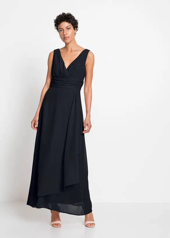 Maxikleid in schwarz von vorne (Totalaufnahme) - bonprix Maxikleid in schwarz von vorne (Totalaufnahme) - bonprix