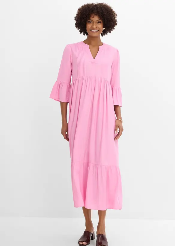 Maxikleid in rosa von vorne (Totalaufnahme) - bonprix