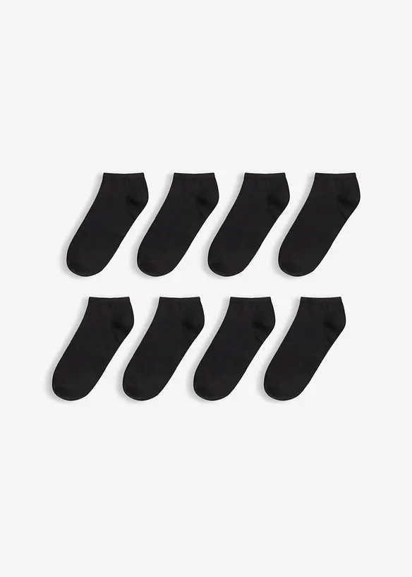 Sneakersocken mit Bio-Baumwolle (8er Pack) in schwarz von vorne - bonprix
