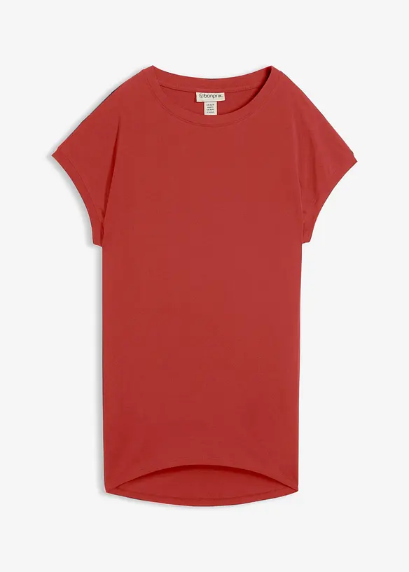 Longshirt aus reiner Baumwolle in rot von vorne - bonprix