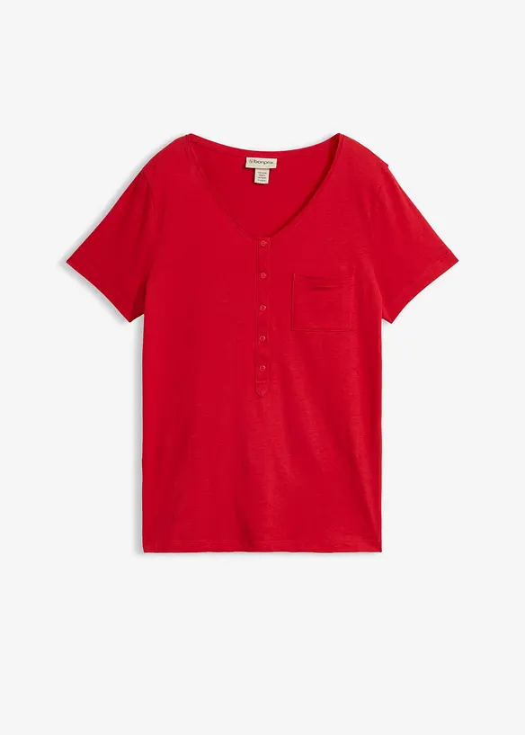 T-Shirt aus Baumwoll-Viskose-Mix in rot von vorne - bonprix