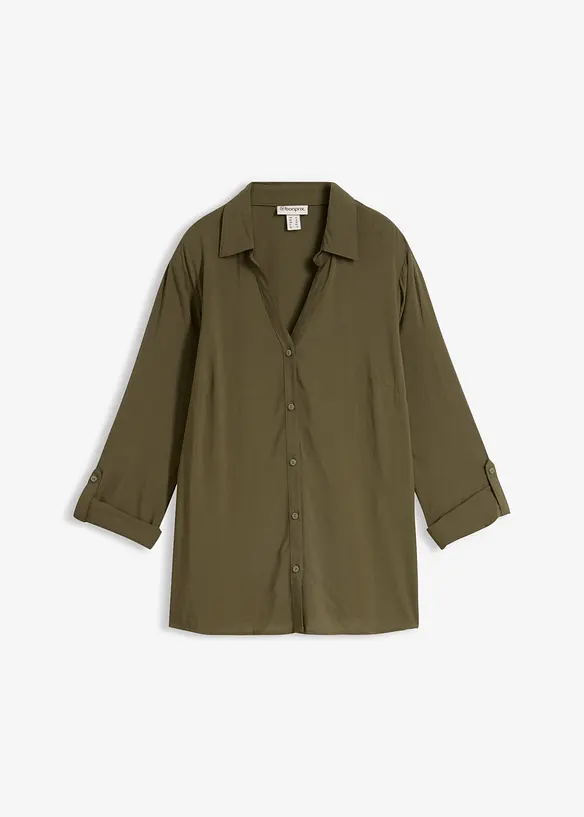 Bluse aus fließender Viskose in grün von vorne - bonprix