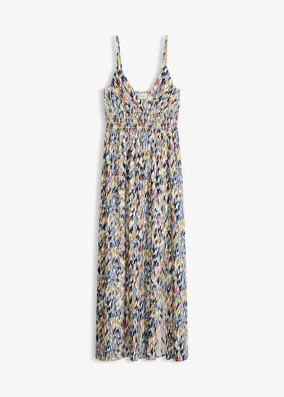 Maxikleid aus fließender Viskose in weiß von vorne - bonprix