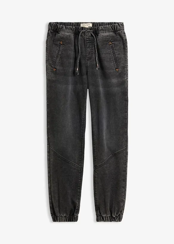 Jogg Jeans Mid Waist, stretch in schwarz von vorne - bonprix Jogg Jeans Mid Waist, stretch in schwarz von vorne - bonprix