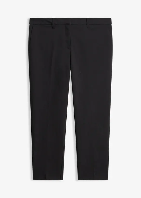 7/8-Hose aus Baumwoll-Stretch in schwarz von vorne - bonprix