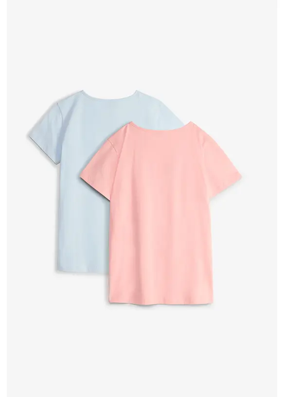 T-Shirt aus reiner Bio-Baumwolle (2er Pack) in blau von hinten - bonprix