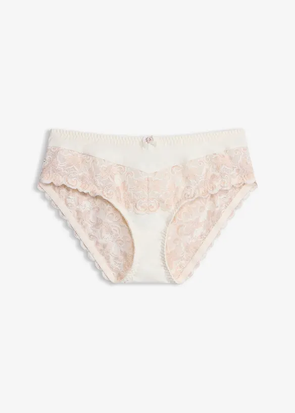 Maxislip mit zarter Spitze in weiß von vorne - bonprix