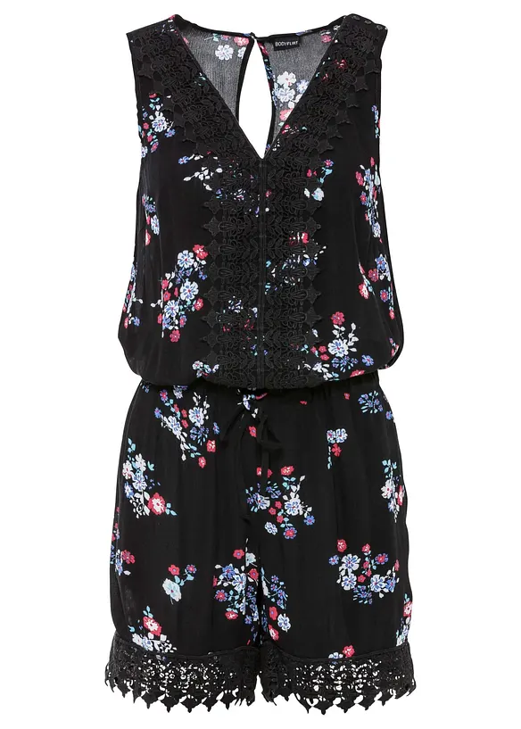 Jumpsuit aus Viskose in schwarz von vorne - bonprix Jumpsuit aus Viskose in schwarz von vorne - bonprix