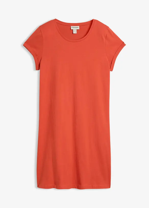 Shirtkleid aus reiner Bio-Baumwolle in rot von vorne - bonprix