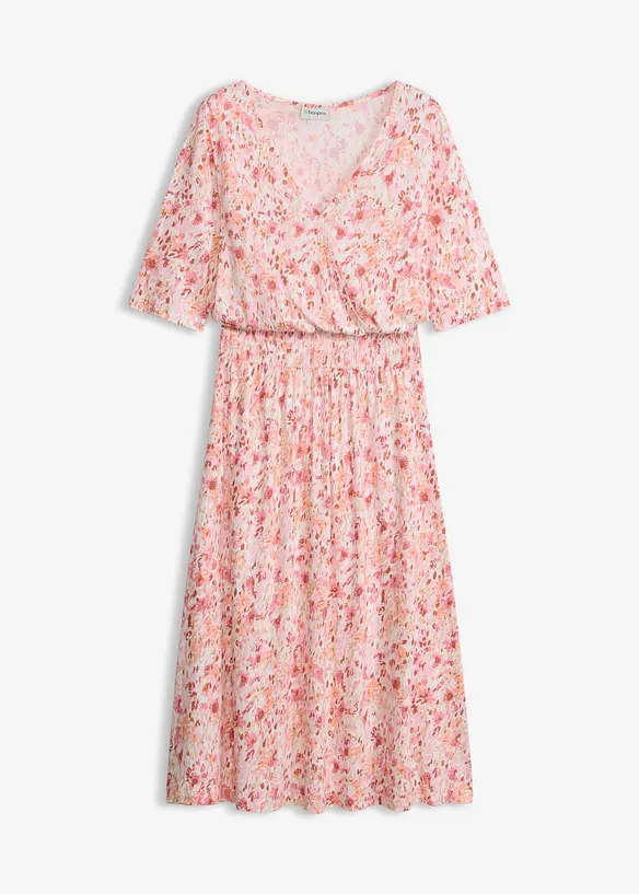 Jerseykleid aus fließender Viskose in weiß von vorne - bonprix