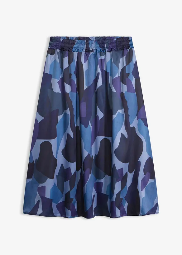bedruckter Satin-Rock in blau von vorne - bonprix bedruckter Satin-Rock in blau von vorne - bonprix