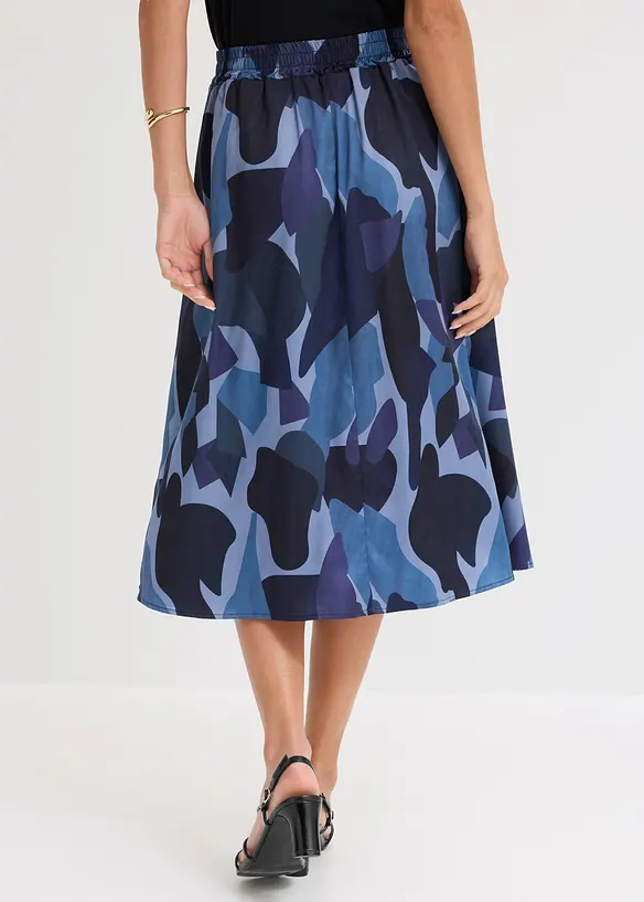 bedruckter Satin-Rock in blau von hinten - bonprix bedruckter Satin-Rock in blau von hinten - bonprix