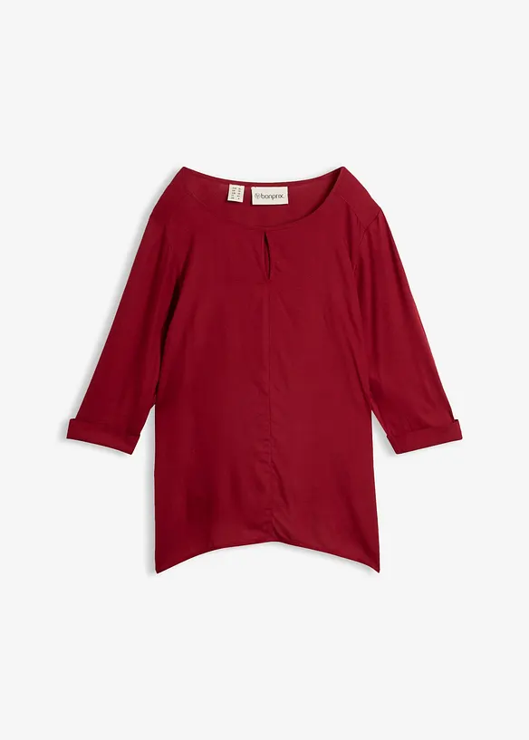 Blusenshirt aus reiner Viskose in rot von vorne - bonprix Blusenshirt aus reiner Viskose in rot von vorne - bonprix