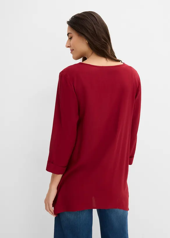 Blusenshirt aus reiner Viskose in rot von hinten (im Anschnitt) - bonprix Blusenshirt aus reiner Viskose in rot von hinten (im Anschnitt) - bonprix