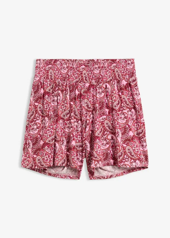 Jersey-Shorts aus fließender Viskose in rosa von vorne - bonprix