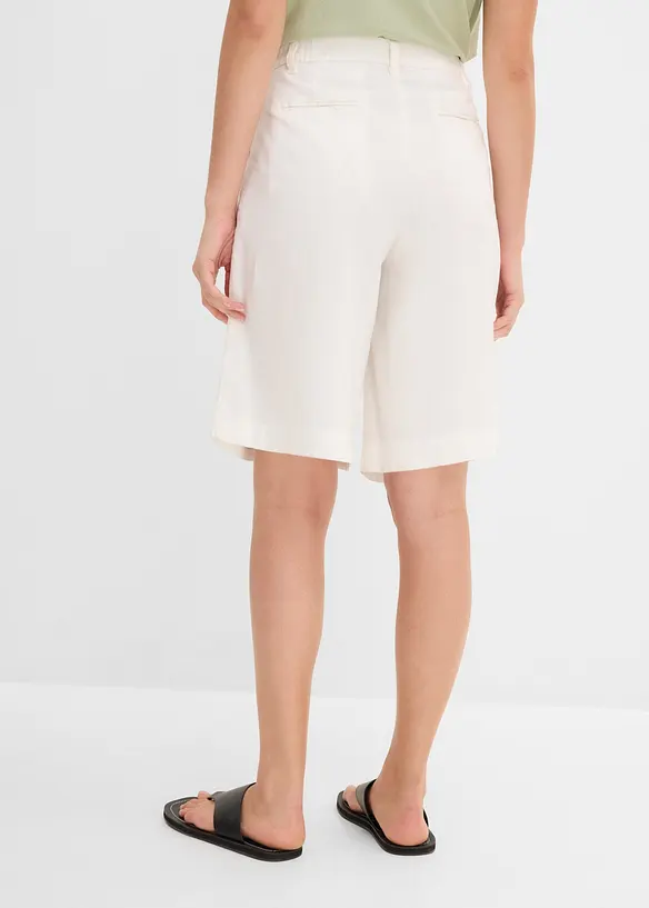 Marlene-Shorts aus Leinen-Viskose-Mix in weiß von hinten - bonprix