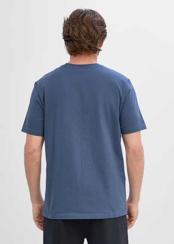 T-Shirt aus reiner Bio-Baumwolle in blau von hinten (im Anschnitt) - bonprix