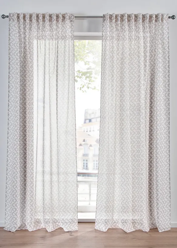 Gardine mit recyceltem Polyester (1er Pack) in beige - bonprix