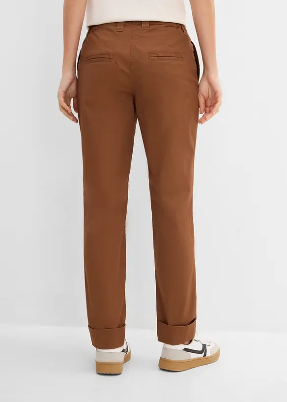 Knöchellange Chinohose aus elastischem Baumwoll-Mix in braun von hinten - bonprix Knöchellange Chinohose aus elastischem Baumwoll-Mix in braun von hinten - bonprix