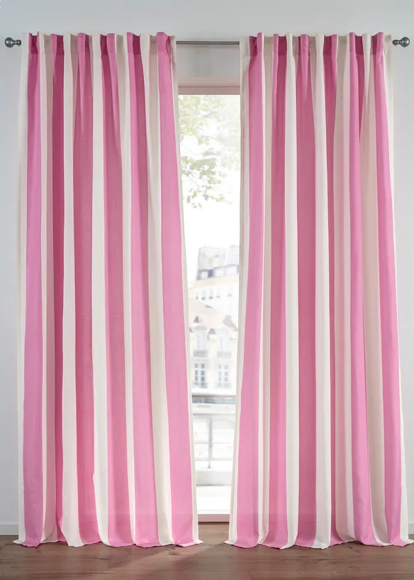 Vorhang mit recyceltem Polyester, auch in extra lang (1er Pack) in pink - bonprix