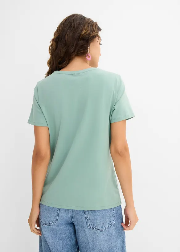 T-Shirt aus Baumwoll-Mix in grün von hinten (im Anschnitt) - bonprix T-Shirt aus Baumwoll-Mix in grün von hinten (im Anschnitt) - bonprix