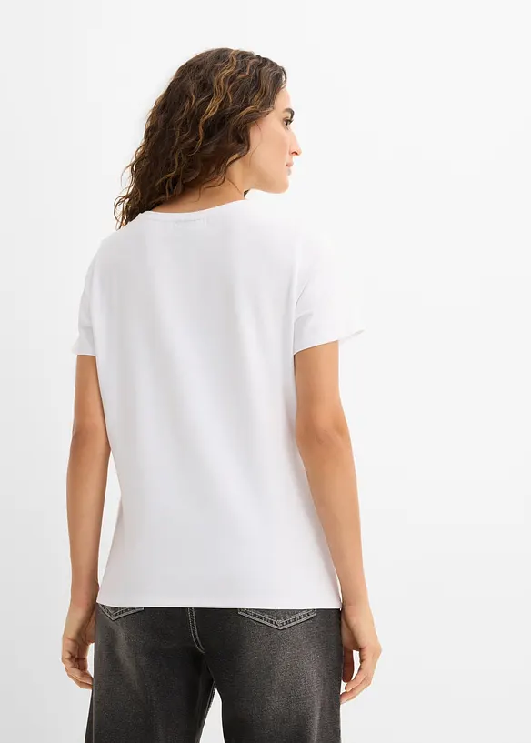 T-Shirt aus Baumwoll-Mix in weiß von hinten (im Anschnitt) - bonprix T-Shirt aus Baumwoll-Mix in weiß von hinten (im Anschnitt) - bonprix