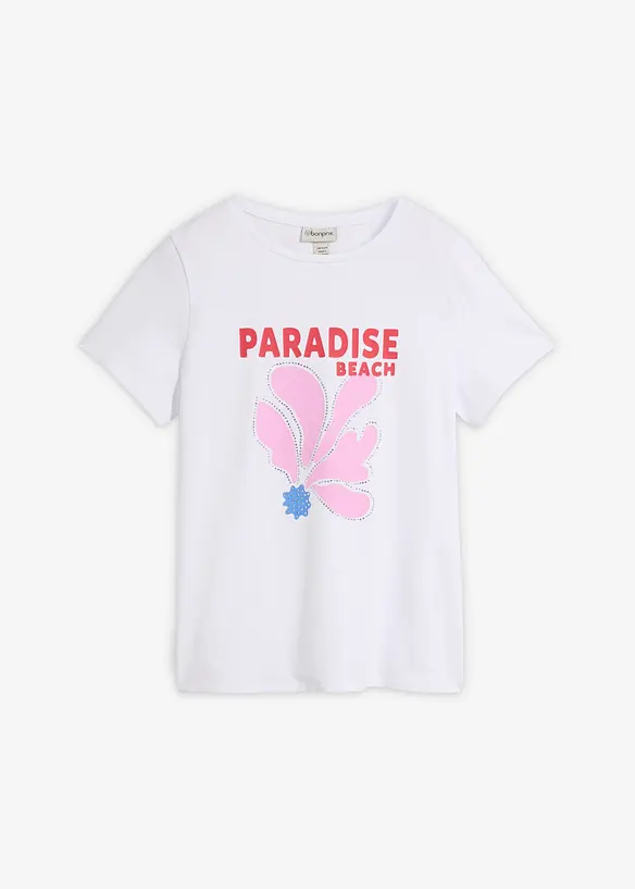T-Shirt aus Baumwoll-Mix in weiß von vorne - bonprix T-Shirt aus Baumwoll-Mix in weiß von vorne - bonprix