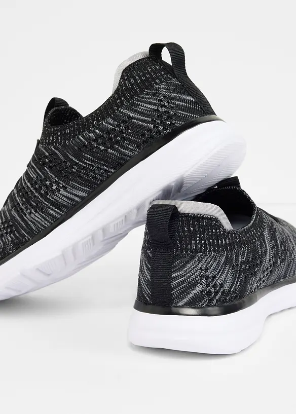 Komfort-Slip-On-Sneaker aus Soft-Material in schwarz - bonprix