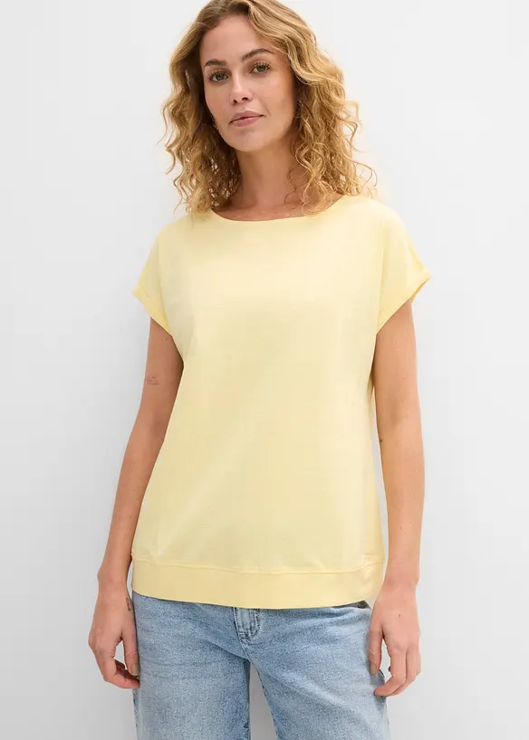T-Shirt aus reiner Bio-Baumwolle (2er Pack) in blau von vorne (im Anschnitt) - bonprix T-Shirt aus reiner Bio-Baumwolle (2er Pack) in blau von vorne (im Anschnitt) - bonprix