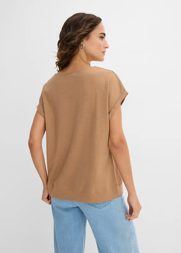 T-Shirt aus reiner Bio-Baumwolle (2er Pack) in braun von hinten (im Anschnitt) - bonprix T-Shirt aus reiner Bio-Baumwolle (2er Pack) in braun von hinten (im Anschnitt) - bonprix