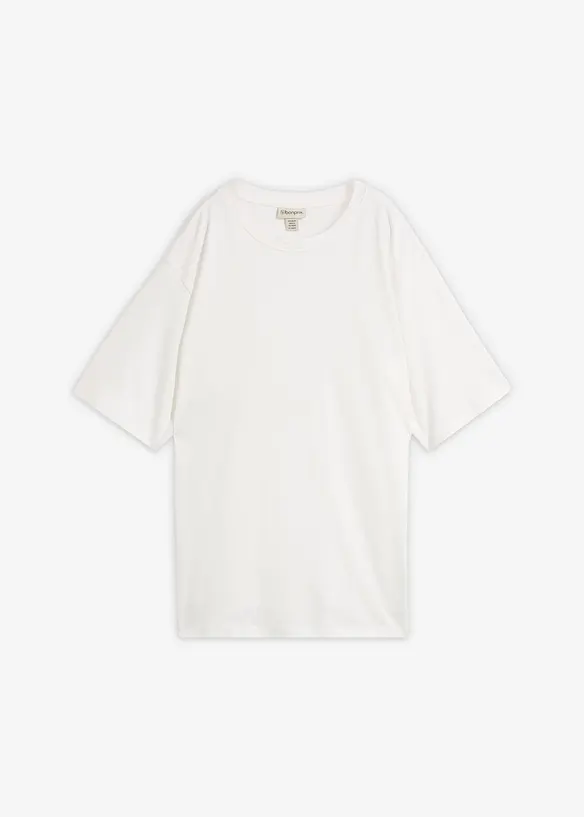 Longshirt aus Interlock in weiß von vorne - bonprix