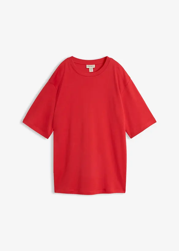 Longshirt aus Interlock in rot von vorne - bonprix