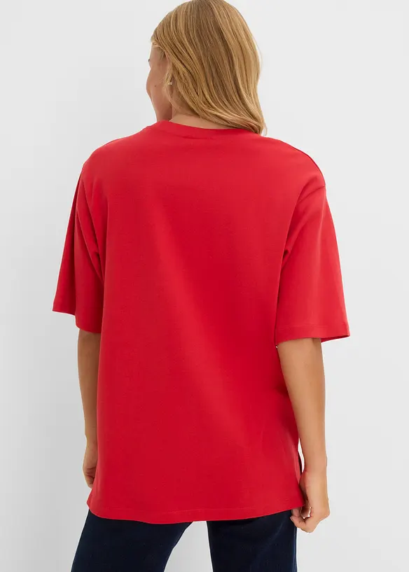 Longshirt aus Interlock in rot von hinten (im Anschnitt) - bonprix