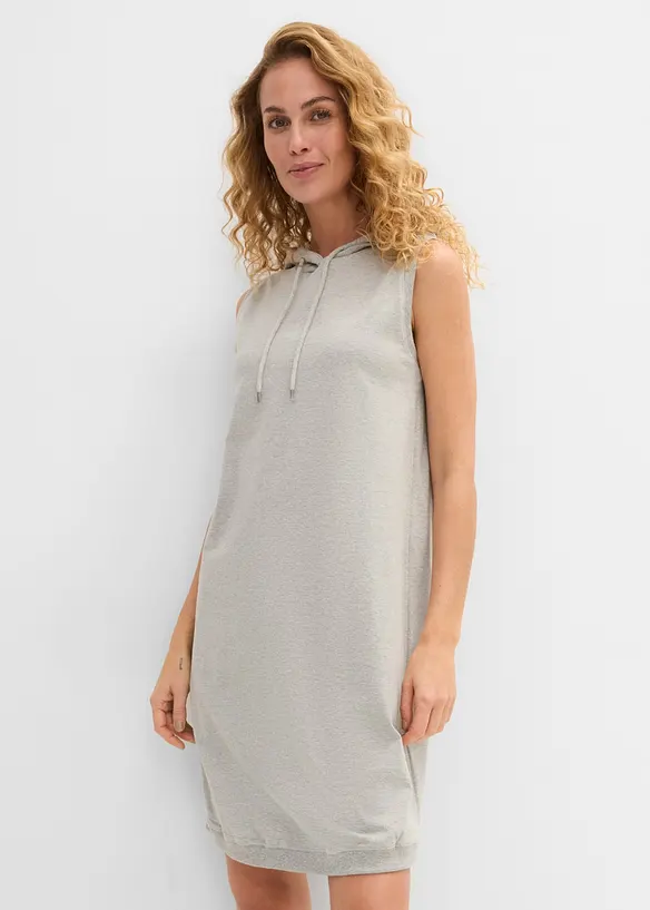 Shirtkleid aus elastischem Baumwoll-Mix in grau von vorne (Totalaufnahme) - bonprix Shirtkleid aus elastischem Baumwoll-Mix in grau von vorne (Totalaufnahme) - bonprix