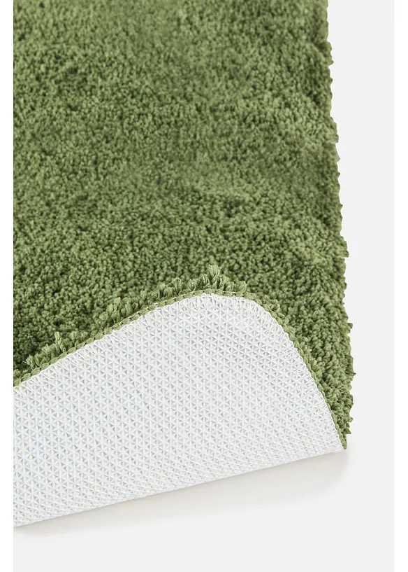 Getuftete Uni-Badematte mit hohem Flor in grün Detailaufnahme vom Material - bonprix