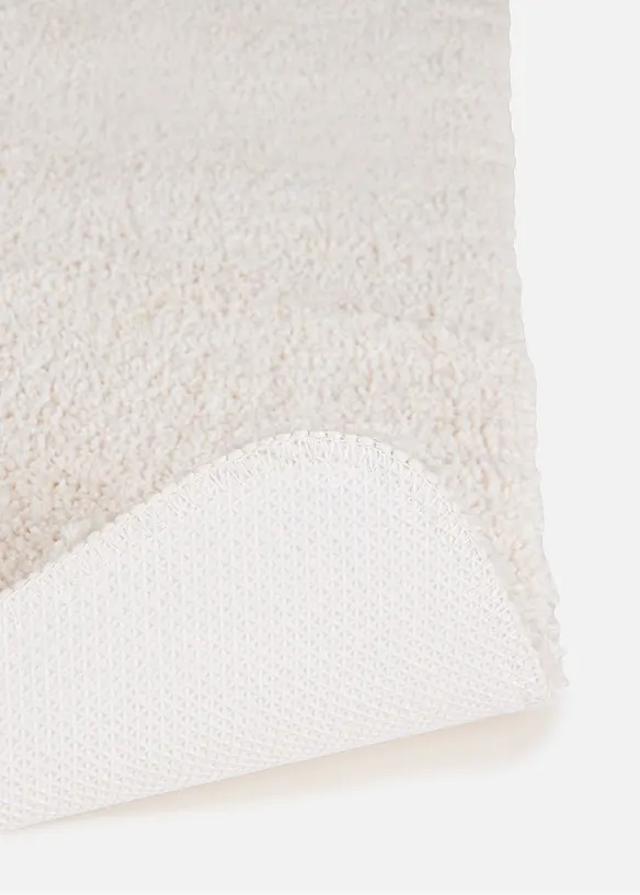 Getuftete Uni-Badematte mit hohem Flor in beige Detailaufnahme vom Material - bonprix