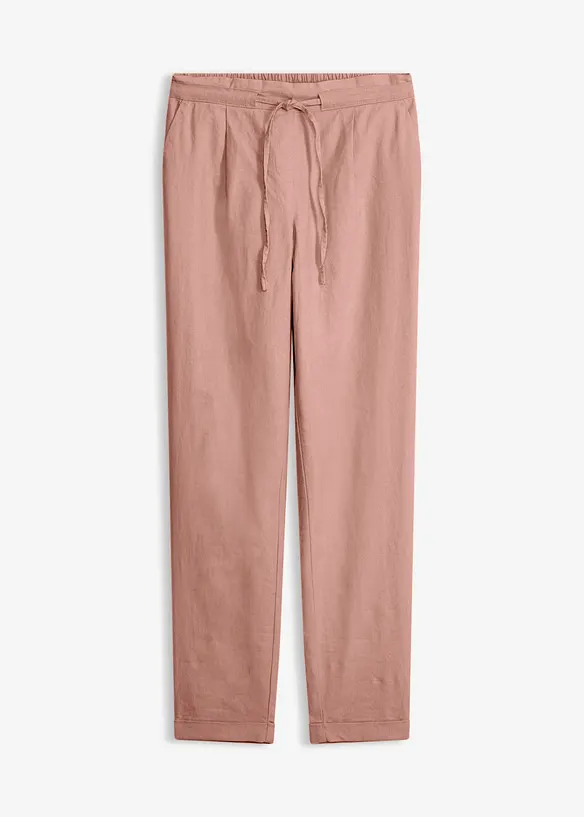 Leinenhose aus reinem Leinen in rosa von vorne - bonprix Leinenhose aus reinem Leinen in rosa von vorne - bonprix