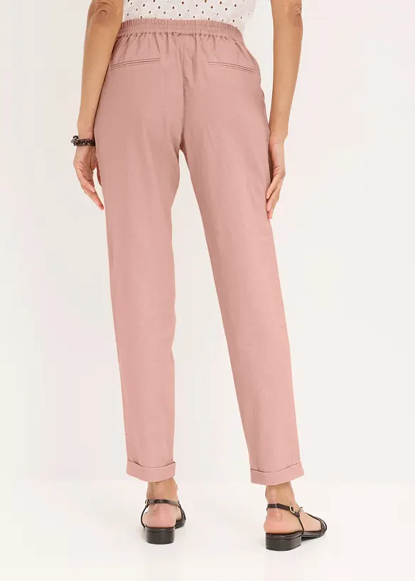 Leinenhose aus reinem Leinen in rosa von hinten - bonprix Leinenhose aus reinem Leinen in rosa von hinten - bonprix