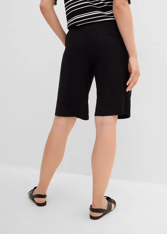 Jersey-Bermuda in schwarz von hinten - bonprix