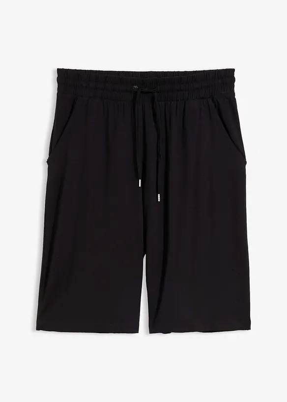 Jersey-Bermuda in schwarz von vorne - bonprix