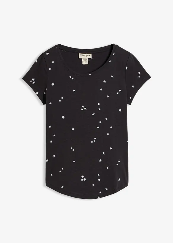 Shirt aus reiner Baumwolle in schwarz von vorne - bonprix Shirt aus reiner Baumwolle in schwarz von vorne - bonprix