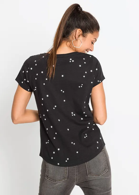 Shirt aus reiner Baumwolle in schwarz von hinten (im Anschnitt) - bonprix Shirt aus reiner Baumwolle in schwarz von hinten (im Anschnitt) - bonprix