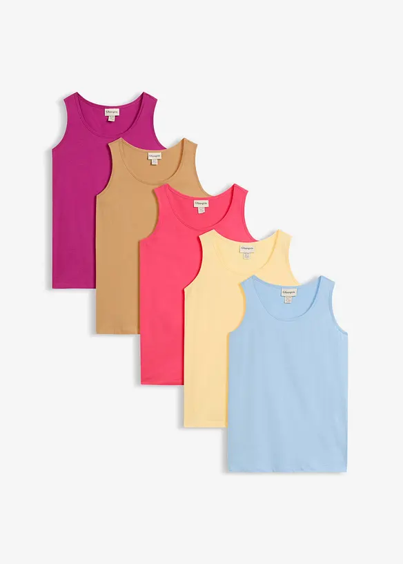 Long-Top (5er-Pack) in pink von vorne - bonprix Long-Top (5er-Pack) in pink von vorne - bonprix
