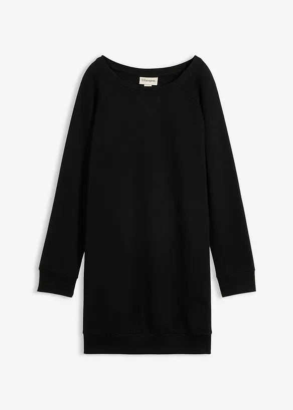 Sweatkleid in schwarz von vorne - bonprix