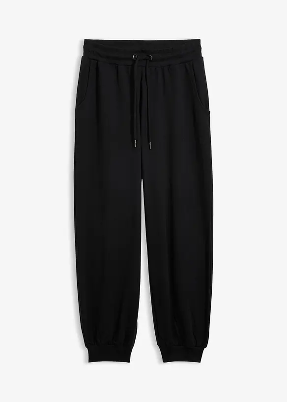 Jogginghose mit elastischem Bund in schwarz von vorne - bonprix Jogginghose mit elastischem Bund in schwarz von vorne - bonprix