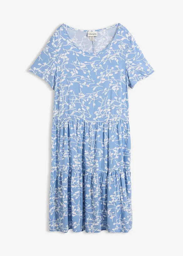 Minikleid aus fließender Viskose in blau von vorne - bonprix