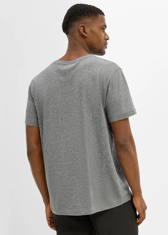 T-Shirt in Regular Fit (3er Pack) in blau von hinten (im Anschnitt) - bonprix