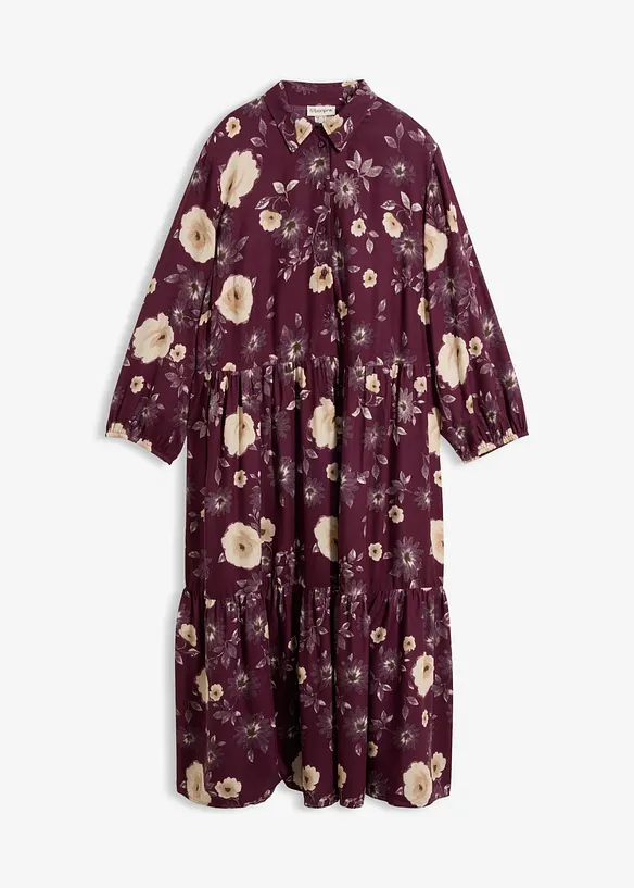 Tunika-Kleid aus fließender Viskose in rot von vorne - bonprix